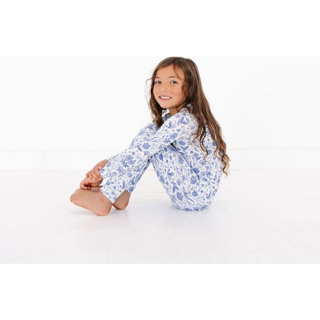 Bamboo Toddler Pajama Set, Porcelain Vine - Pajamas - 5