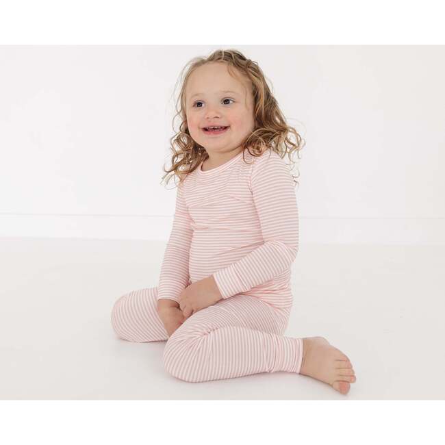 Bamboo Toddler Pajama Set, Peony Stripe - Pajamas - 2