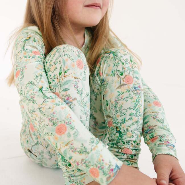 Bamboo Toddler Pajama Set, Sage Blossom - Pajamas - 4
