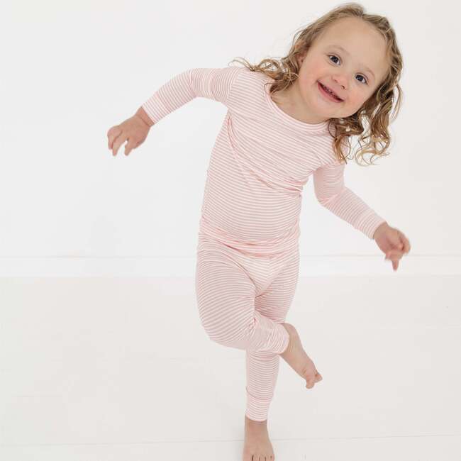 Bamboo Toddler Pajama Set, Peony Stripe - Pajamas - 3
