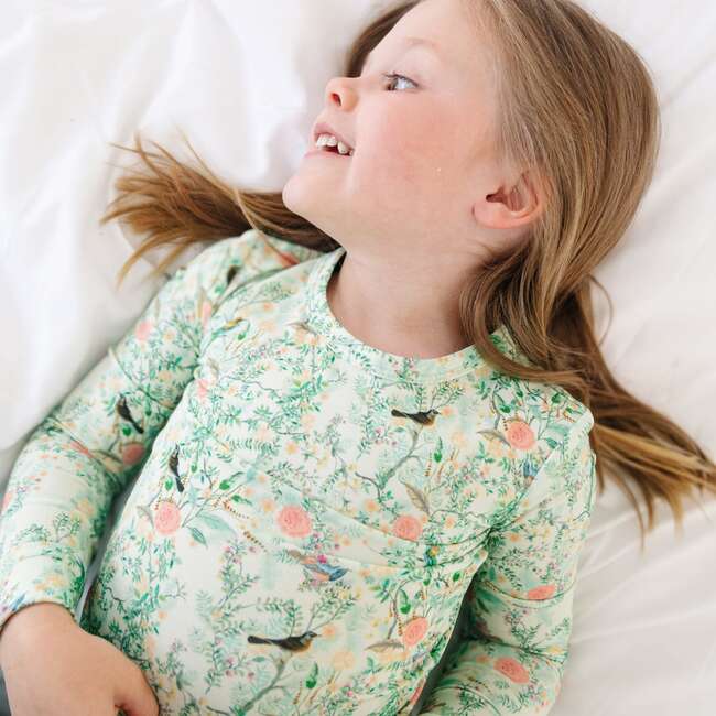 Bamboo Toddler Pajama Set, Sage Blossom - Pajamas - 5