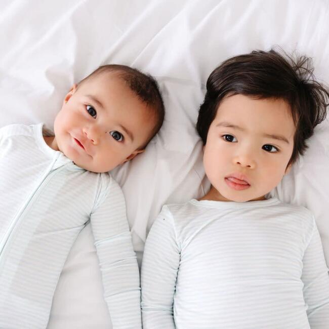 Bamboo Toddler Pajama Set, Cloud Stripe - Pajamas - 7