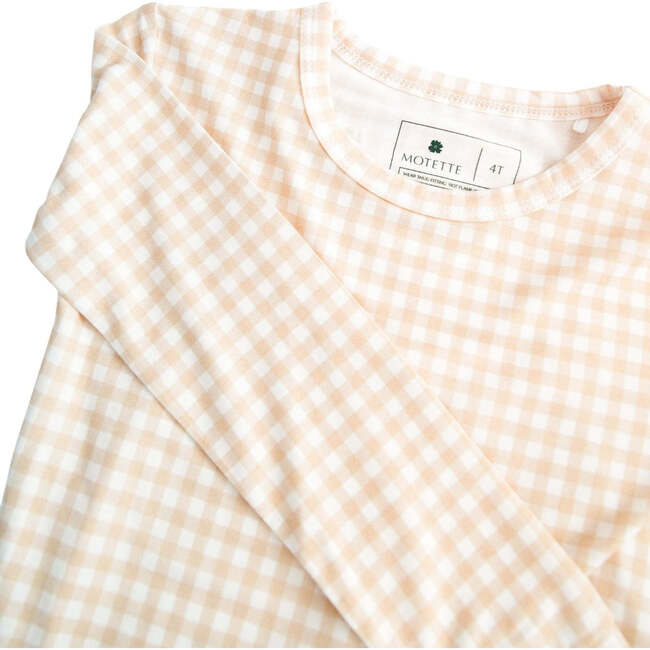 Bamboo Toddler Pajama Set, Sandstone Gingham - Pajamas - 5