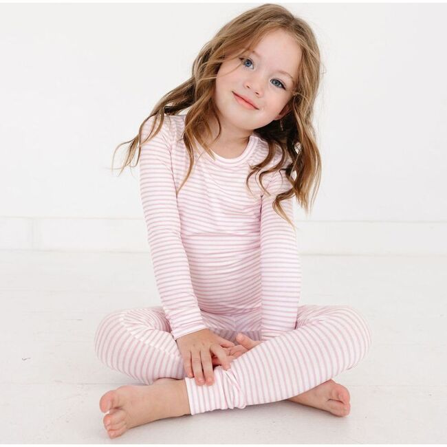 Bamboo Toddler Pajama Set, Ballet Stripe - Pajamas - 5