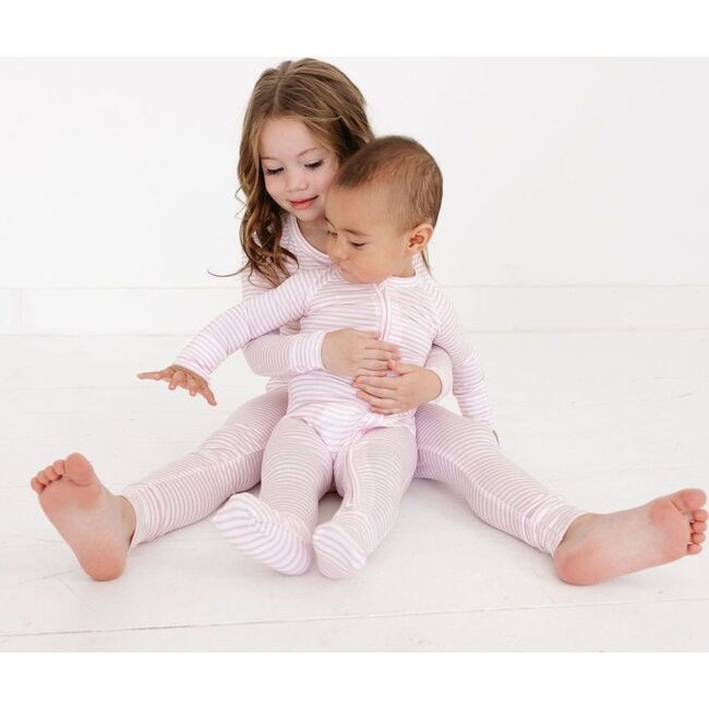 Bamboo Toddler Pajama Set, Ballet Stripe - Pajamas - 6