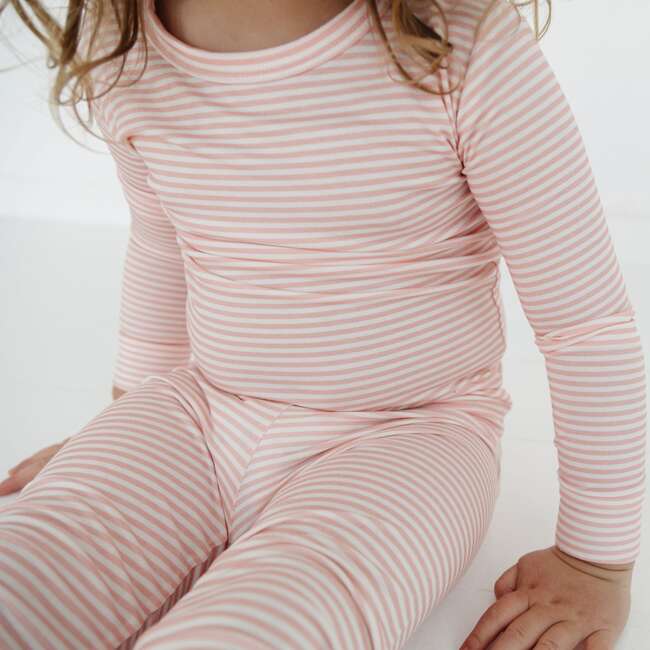 Bamboo Toddler Pajama Set, Peony Stripe - Pajamas - 4