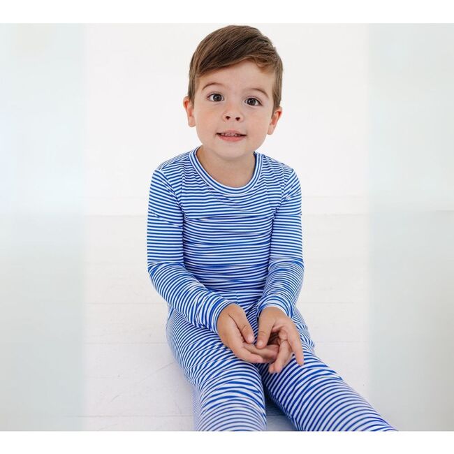 Bamboo Toddler Pajama Set, Cobalt Stripe - Pajamas - 5