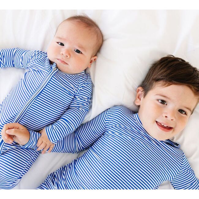 Bamboo Toddler Pajama Set, Cobalt Stripe - Pajamas - 6