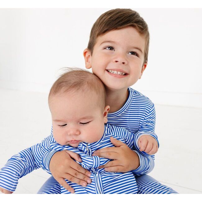 Bamboo Toddler Pajama Set, Cobalt Stripe - Pajamas - 7