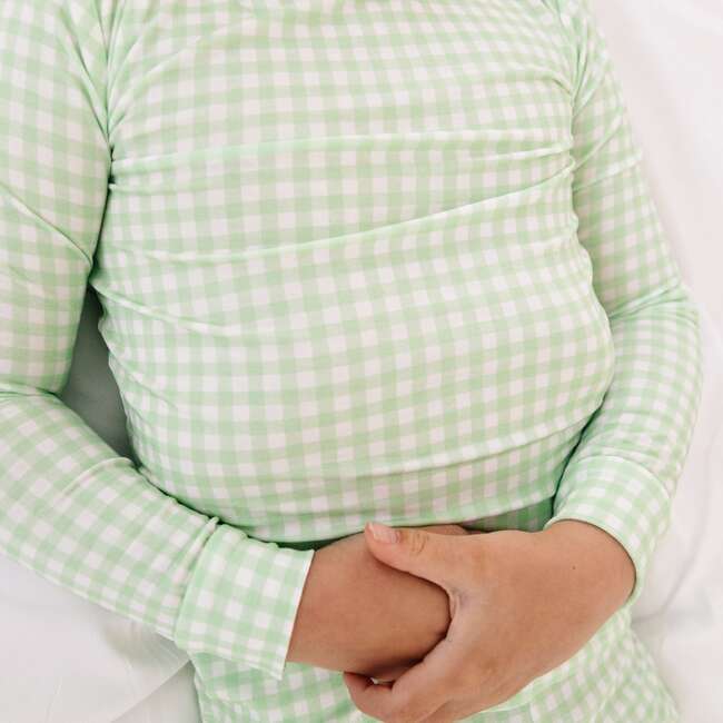 Bamboo Toddler Pajama Set, Pistachio Gingham - Pajamas - 6