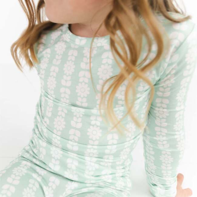 Bamboo Toddler Pajama Set, Mint Meadows - Pajamas - 5