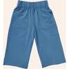 Wide Leg Double Knit Pant, Navy - Pants - 1 - thumbnail