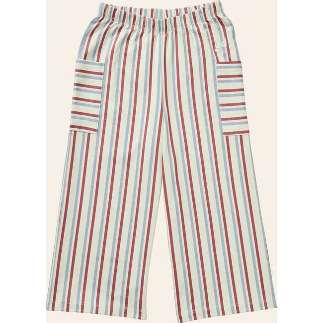 Stripe Mix Pocket Pants, Red/Blue Stripes