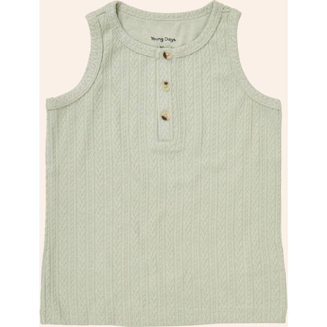 Henley Tank Top, Green