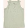 Henley Tank Top, Green - Tank Tops - 1 - thumbnail
