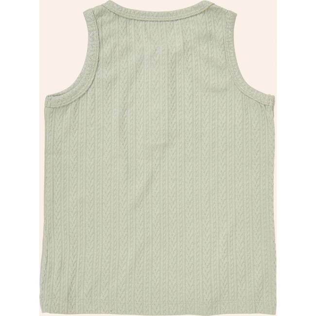 Henley Tank Top, Green - Tank Tops - 3