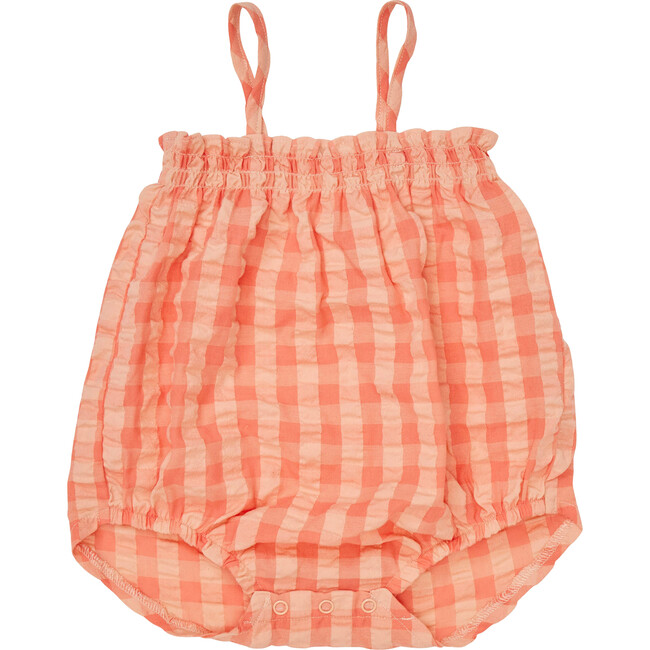 Tiburon Ruffled Smock Neck Strappy Romper, Frances