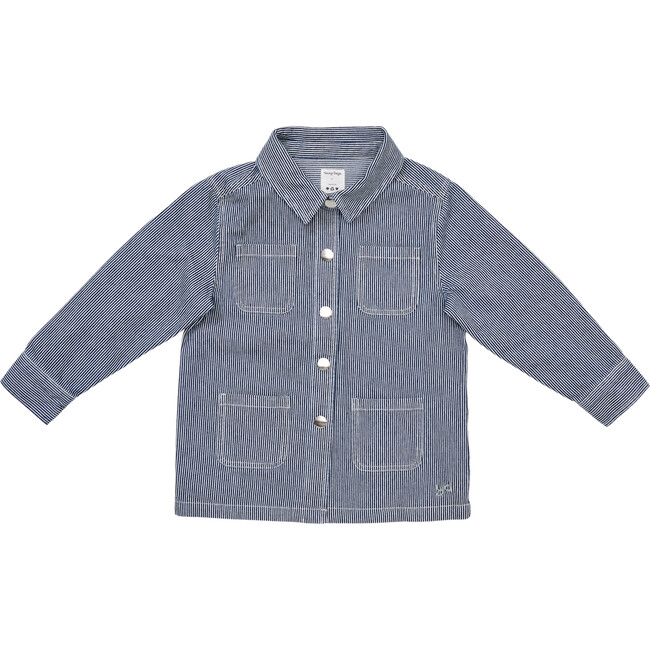 Venice 4-Pocket Long Sleeve Jacket, Railroad Stripe