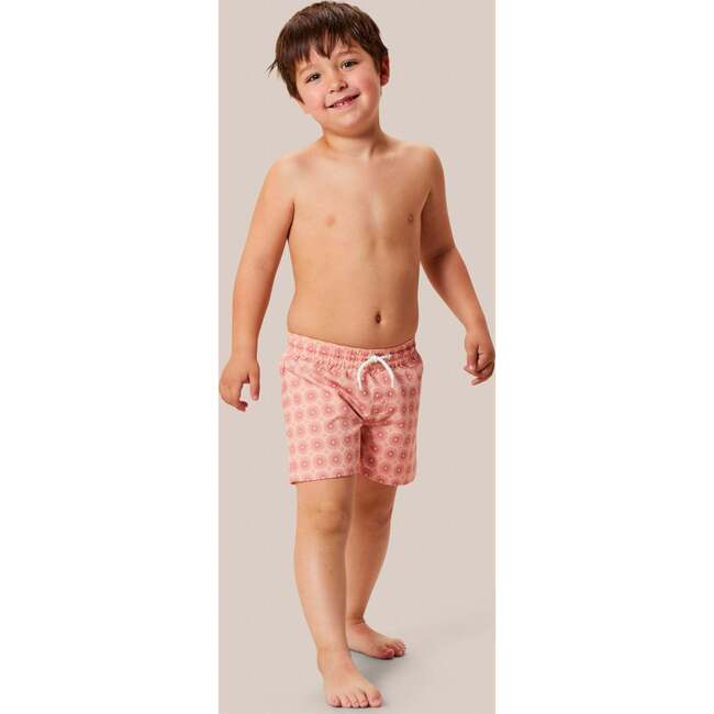 Ozark Elastic Waist Drawstring Swim Print Shorts, Sol