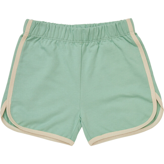 Daytona Elastic Waist Piped Shorts, Frosty Green