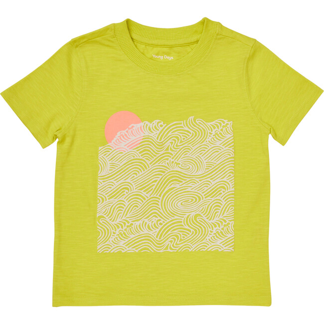 Azores Crew Neck Short Sleeve Print Tee, Yellow Plum