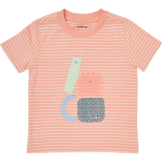 Azores Crew Neck Short Sleeve Print Striped Tee, Catrina