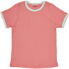 Anaheim Contrast Piped Ribbed Tee, Mauveglow - T-Shirts - 1 - thumbnail