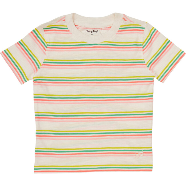 Azores Crew Neck Short Sleeve Print Striped Tee, Ginny