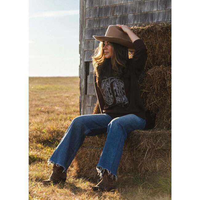 Riley Crewneck Sweater, Cowgirl Boots - Sweaters - 2