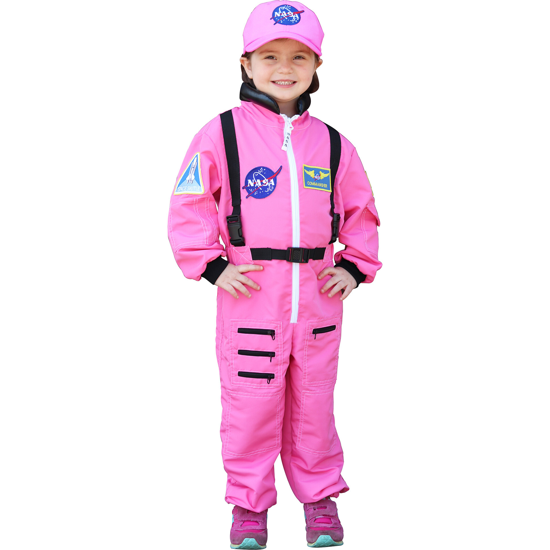 Astronaut Suit with Embroidered Cap, Pink Aeromax Kids