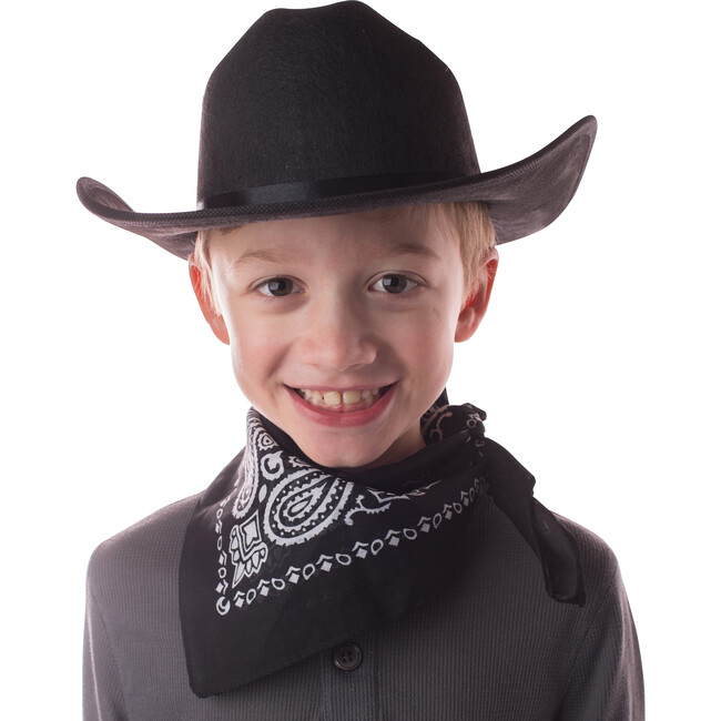 Jr. Cowboy Hat w/ Bandanna, Black - Costume Accessories - 2