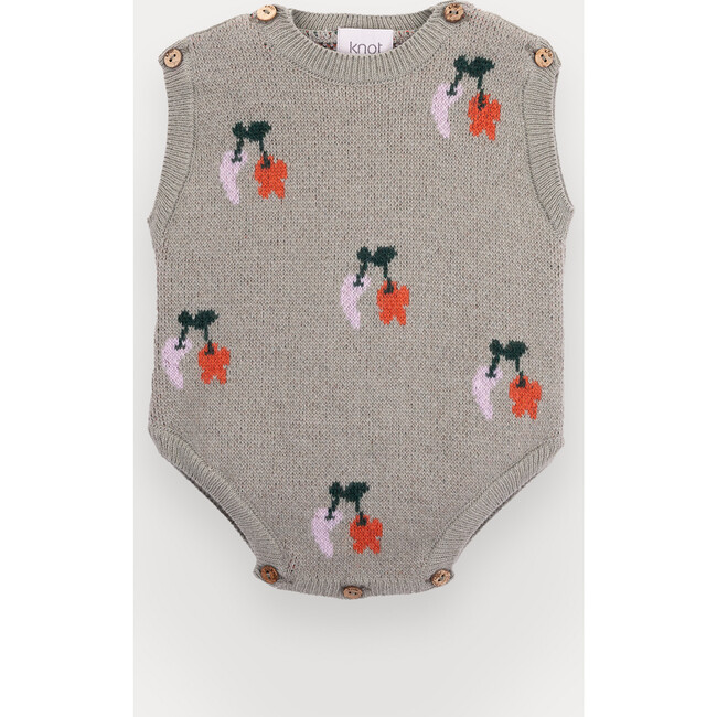 Mary Cherry Knitted Jumpsuit For Baby Girl