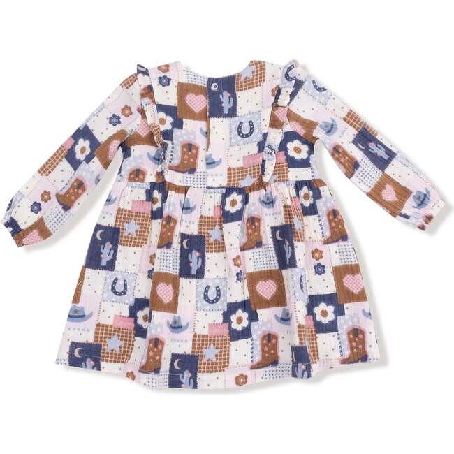 Ruffle Long Sleeve Dress and Legging Set Patchwork Cowgirl - Mixed Apparel Set - 3