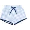 Boys Oasis Blue Gingham Boardie - Swim Trunks - 1 - thumbnail