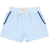 Boys French Terry Short, Powder Blue Stripe - Shorts - 1 - thumbnail