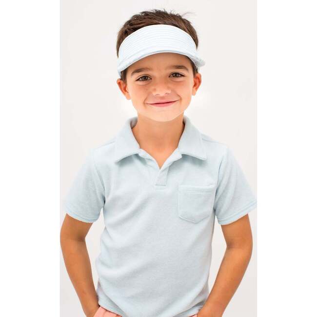 Boys French Terry Polo Shirt, Light Blue - Polo Shirts - 2