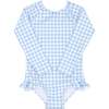 Girls Oasis Blue Gingham Rashguard One Piece - Rash Guards - 1 - thumbnail