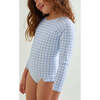 Girls Oasis Blue Gingham Rashguard One Piece - Rash Guards - 4