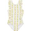 Girls Linear Citrus Ruffle One Piece - One Pieces - 1 - thumbnail