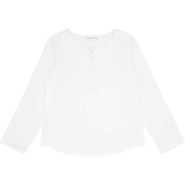 White Long Sleeve Henley