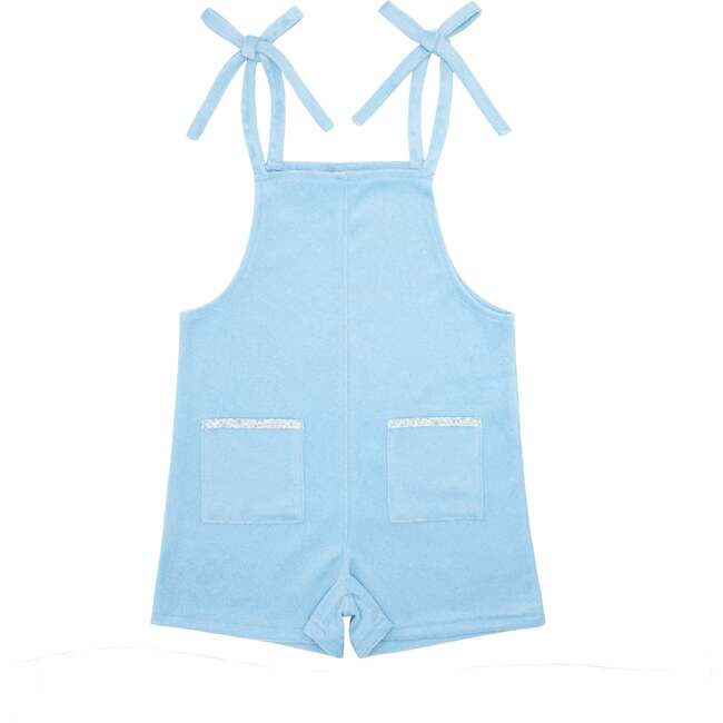 Girls French Terry Romper, Blue - Cover-Ups - 1