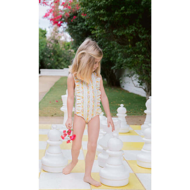 Girls Linear Citrus Ruffle One Piece - One Pieces - 3