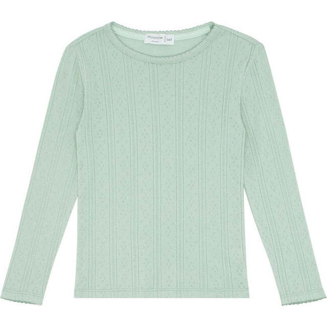 Pistachio Pointelle Long Sleeve Shirt - Shirts - 1