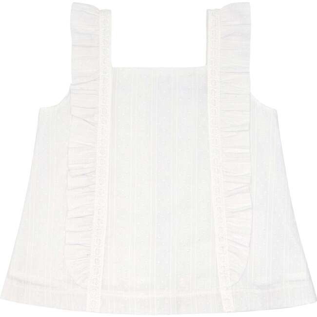 Gardenia Swiss Dot Ruffle Pinafore Blouse