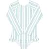 Cumberland Stripe Rashguard One Piece, Green/White - One Pieces - 1 - thumbnail