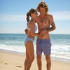 Women's Surfside Blue Crinkle Gingham Low Waist Bikini Bottom - Two Pieces - 2