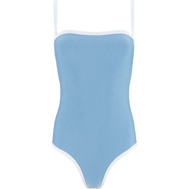 Women's Surfside Blue Seersucker One Piece