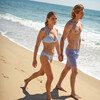 Women's Surfside Blue Crinkle Gingham Low Waist Bikini Bottom - Two Pieces - 3