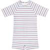 Unisex Vintage Stripe Short Sleeve Rashguard One Piece - Rash Guards - 1 - thumbnail