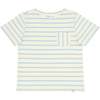 Unisex Cream And Powder Blue Stripe Boatneck Tee - T-Shirts - 1 - thumbnail